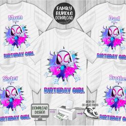 spider girl birthday png- family bundle - digital download