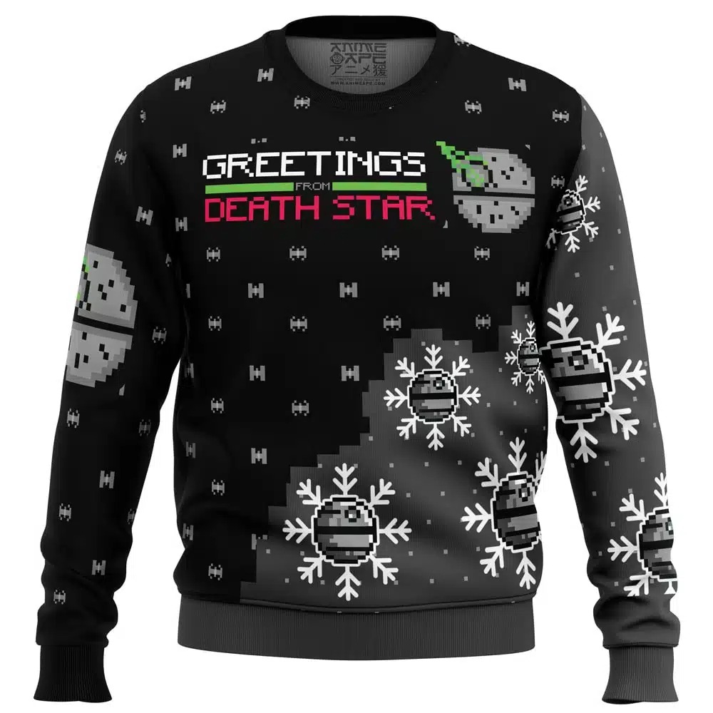 Greetings from Death Star Star Wars All Over Print Ugly Hoodie 3D Zip Hoodie 3D Ugly Christmas Sweater 3D Fleece Hoodie