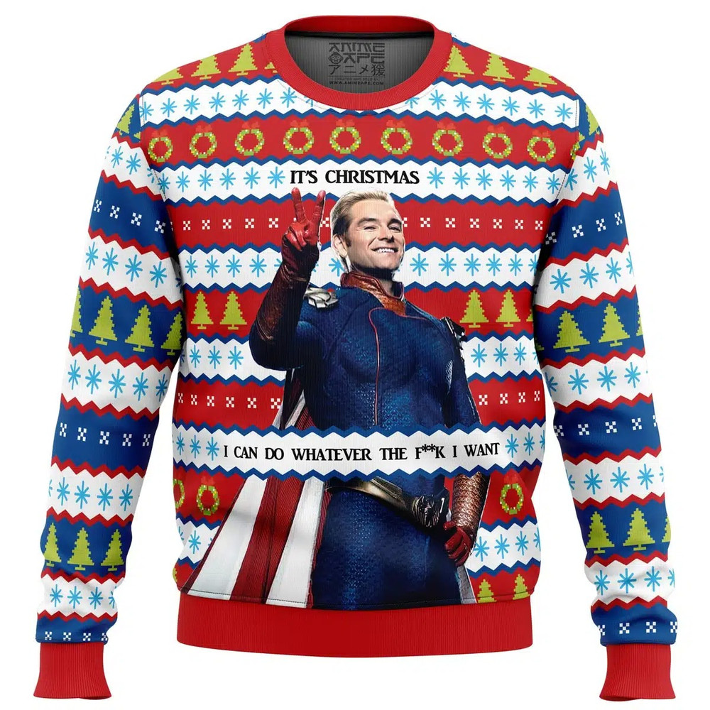 Homelander The Boys All Over Print Ugly Hoodie 3D Zip Hoodie 3D Ugly Christmas Sweater 3D Fleece Hoodie