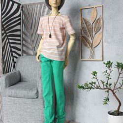 BJD clothes, T-shirt for Luts SSD peach, 70 cm doll clothes