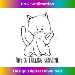 salty cat shirt ray fucking sunshine flipping off animal tank - futuristic png sublimation file - chic, bold, and uncompromising