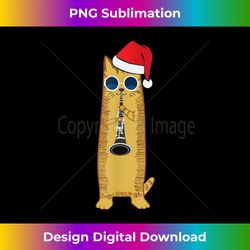 Cool Hipster Cat Playing The Clarinet For Chris - Minimalist Sublimation Digital File - Immerse in Creativity with Every Design