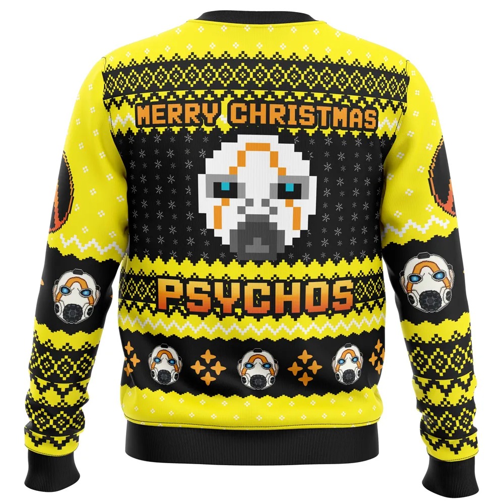Merry Christmas Psychos Borderlands All Over Print Ugly Hoodie 3D Zip Hoodie 3D Ugly Christmas Sweater 3D Fleece Hoodie