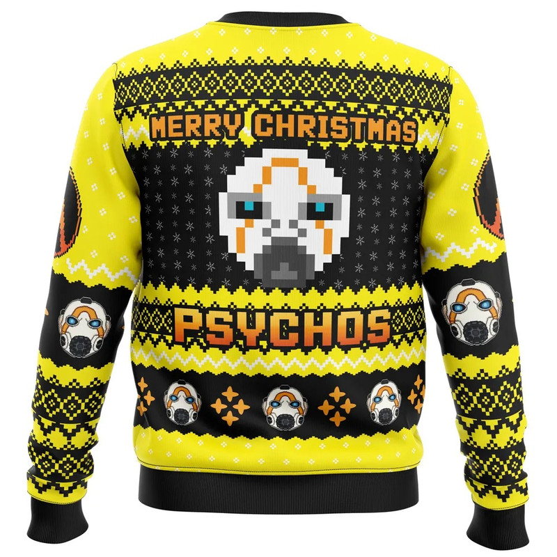 Merry Christmas Psychos Borderlands All Over Print Ugly Hoodie 3D Zip Hoodie 3D Ugly Christmas Sweater 3D Fleece Hoodie