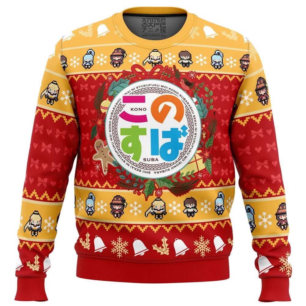 Wonderful Christmas Konosuba All Over Print Ugly Hoodie 3D Zip Hoodie 3D Ugly Christmas Sweater 3D Fleece Hoodie