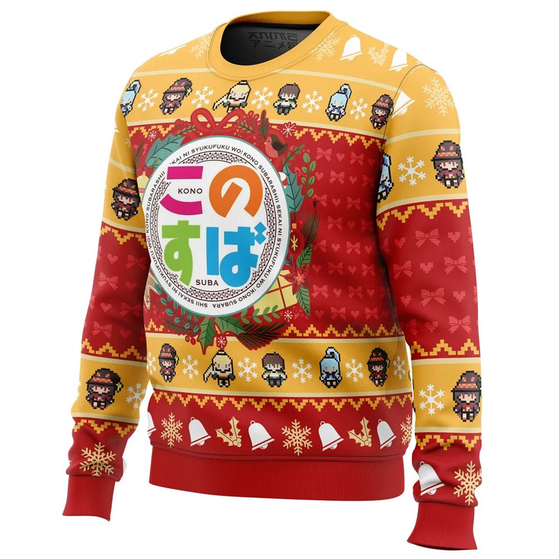 Wonderful Christmas Konosuba All Over Print Ugly Hoodie 3D Zip Hoodie 3D Ugly Christmas Sweater 3D Fleece Hoodie
