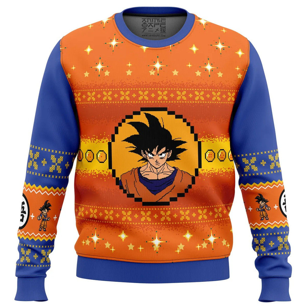 Dragon Ball Z Goku Christmas All Over Print Ugly Hoodie 3D Zip Hoodie 3D Ugly Christmas Sweater 3D Fleece Hoodie