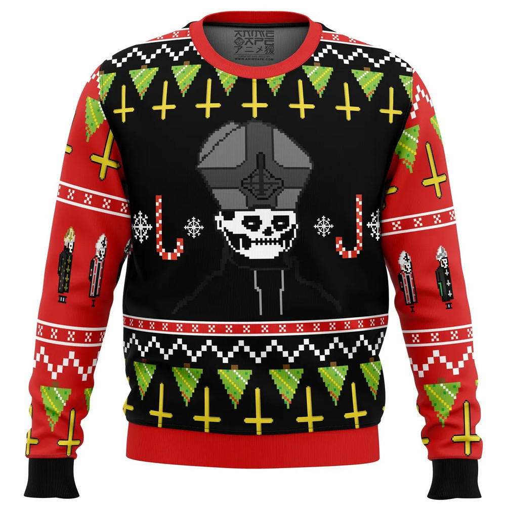 Papa Emeritus All Over Print Ugly Hoodie 3D Zip Hoodie 3D Ugly Christmas Sweater 3D Fleece Hoodie