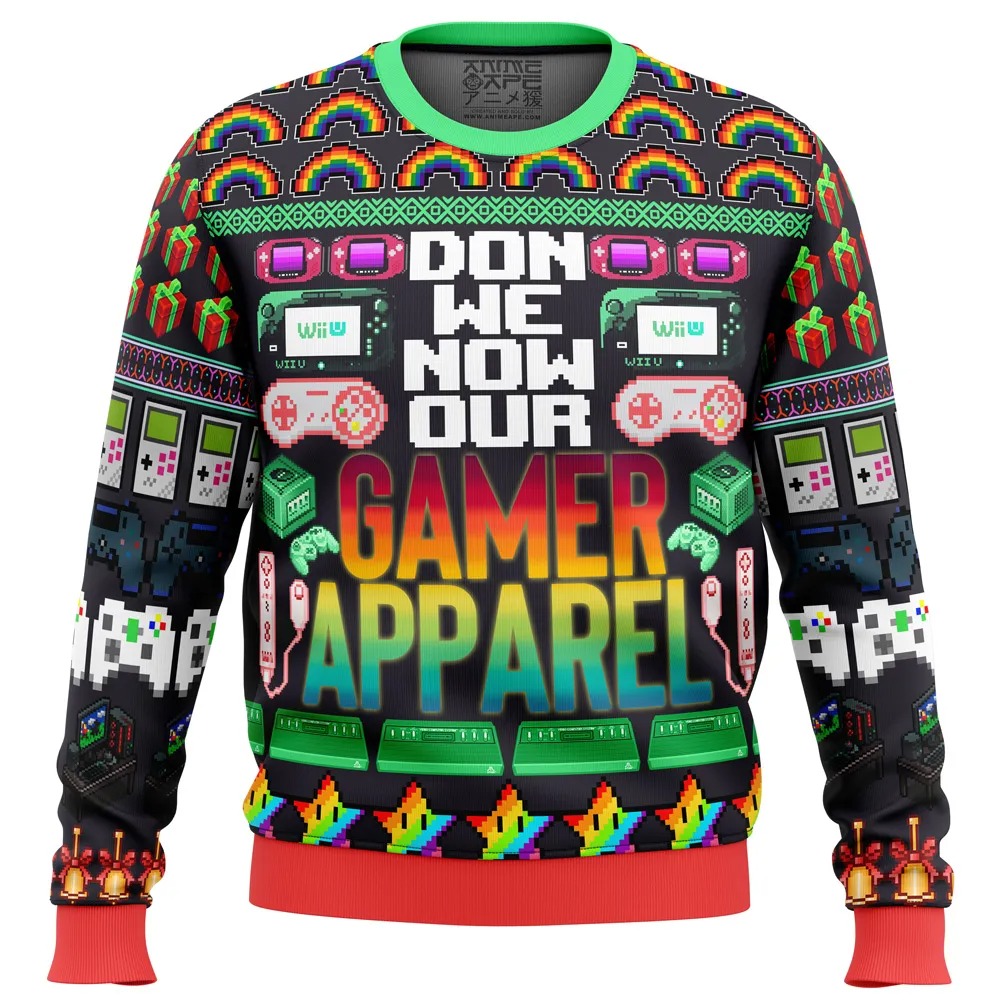 Gamer Apparel All Over Print Ugly Hoodie 3D Zip Hoodie 3D Ugly Christmas Sweater 3D Fleece Hoodie