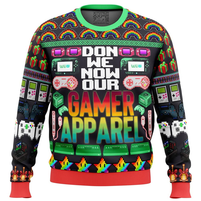 Gamer Apparel All Over Print Ugly Hoodie 3D Zip Hoodie 3D Ugly Christmas Sweater 3D Fleece Hoodie