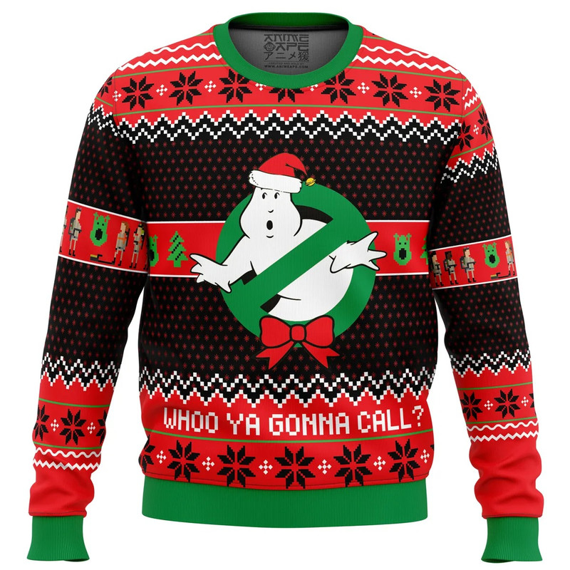Who you gonna call Ghostbusters All Over Print Ugly Hoodie 3D Zip Hoodie 3D Ugly Christmas Sweater 3D Fleece Hoodie