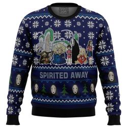 studio ghibli spirited away squad all over print ugly hoodie 3d zip hoodie 3d ugly christmas sweater 3d fleece hoodie