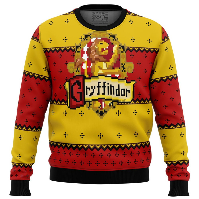 Harry Potter Gryffindor All Over Print Ugly Hoodie 3D Zip Hoodie 3D Ugly Christmas Sweater 3D Fleece Hoodie