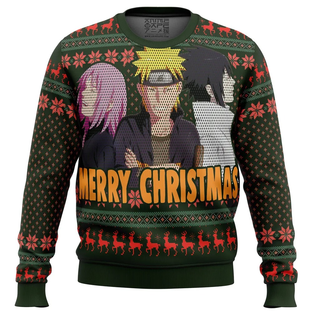 Naruto Squad 7 All Over Print Ugly Hoodie 3D Zip Hoodie 3D Ugly Christmas Sweater 3D Fleece Hoodie