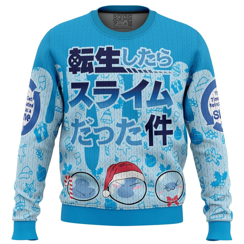 I Got Slimy That time I got reincarnated as a slime Ugly Hoodie 3D Zip Hoodie 3D Ugly Christmas Sweater 3D Fleece Hoodie