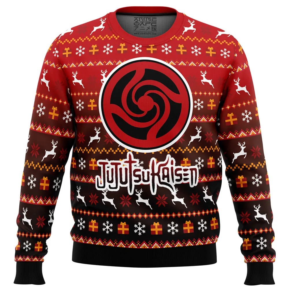 Bottons Symbol Jujutsu Kaisen All Over Print Ugly Hoodie 3D Zip Hoodie 3D Ugly Christmas Sweater 3D Fleece Hoodie