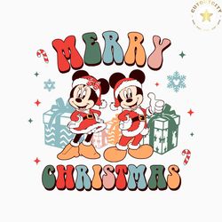 disney merry christmas mickey and minnie santa svg file