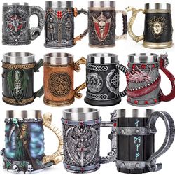 anegeld tankard with 304 stainless steel insert - perfect coffee and beer mugs for halloween - ideal friends gift