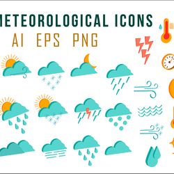 3D meteorological icons.