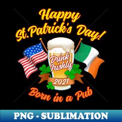 shamrocks beer mug st patricks day irish and american usa flags - modern sublimation png file - stunning sublimation graphics