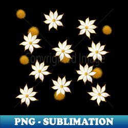 white and golden flowers floral print - premium sublimation digital download - add a festive touch to every day