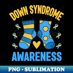down syndrome awareness socks t21 blue yellow ribbon - png transparent sublimation file - perfect for creative projects