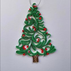 Quilled Christmas tree / Christmas tree / Paper ornament / Quilling paper / Ornament tree / Handmade decor / Eco friendl