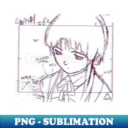 lain iwakura 3d sketch 001 - black on white - modern sublimation png file - fashionable and fearless