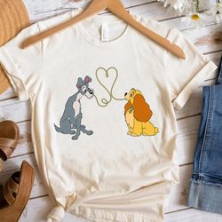 disney lady and the tramp bella notte cute love shirt, disney family matching shirt, walt disney world shirt, disneyland