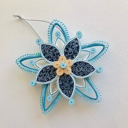 3D Star ornament - House Ornament - Quilled ornament - Quilling Christmas - Christmas star Ornament - Eco Friendly Gifts