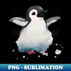 Cute Baby Penguin in Watercolor Painting  Animal friendly art - PNG Sublimation Digital Download - Boost Your Success with this Inspirational PNG Download