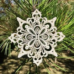Christmas tree ornament - Quilled Snowflake - Christmas Mandala - Snowflake Ornament - Quilling Christmas - Christmas de