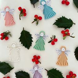 Set of 6 Angel Ornament - Quilled Ornament - Christmas Ornament - Christmas Quilling - Home decor -Paper Ornament