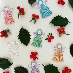 set of 6 angel ornament - quilled ornament - christmas ornament - christmas quilling - home decor -paper ornament