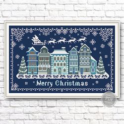 Christmas cross stitch pattern. Santa is coming to town. Winter cross stitch. Sew Christmas. PDF Instant download 390