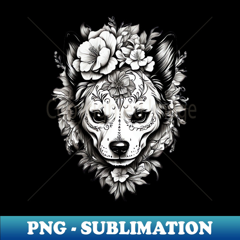 TB-20231111-28375_skull gothic men women unisex floral sketch dog animal 7006.jpg