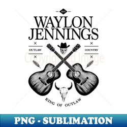 waylon jennings acoustic guitar logo - modern sublimation png file - bold & eye-catching