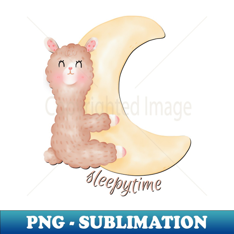 XH-20231111-7359_Cute and Smart Cookie Sweet little llama sleeping on a moon cute baby outfit 6195.jpg