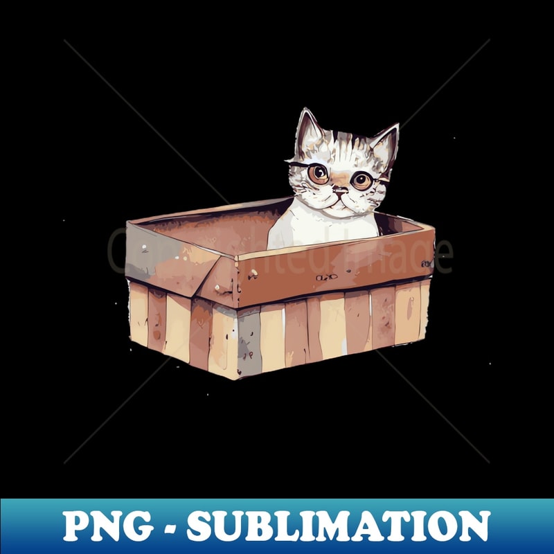XO-20231111-24818_Playful Watercolor Illustration Cat in a Box - Whimsical Artwork in Vibrant Colors 4351.jpg