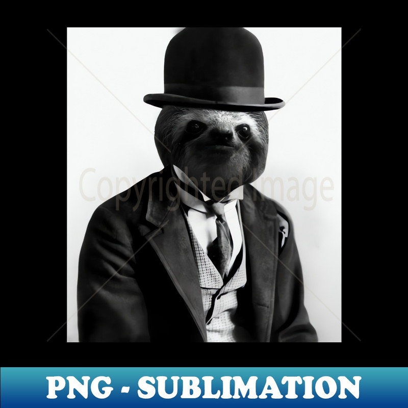 YX-20231111-12196_Gentleman Sloth 2 - Print  Home Decor  Wall Art  Poster  Gift  Birthday  Sloth Lover Gift  Animal print Canvas Print 1321.jpg