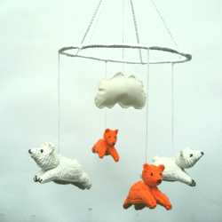 Foxes and bears mobile, Baby mobile, animal mobile, ZOO mobile, forest mobile, Thebabemuse