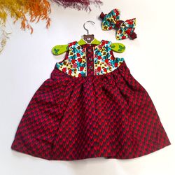 Baby Dress For Girls,  Toddlers Dresses,  Birthday Party Gift Dress, African Print Dress For Girls,  Gift For Baby