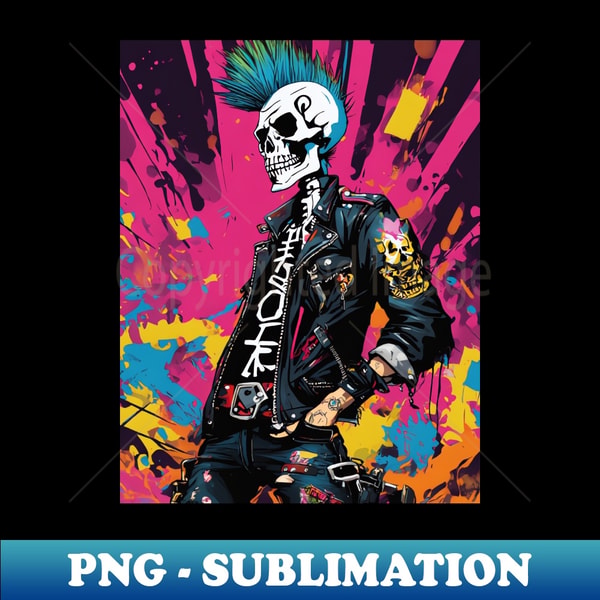Punk Rocker Funny punk rock funny skeleton - PNG Sublimation Digital Download - Inspire ...