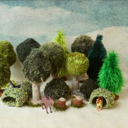 toy forest trees knitted trees, trees play baby, play mat baby trees, tree Waldorf, tree Montessori, tree stuff