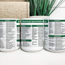 excel shortcuts quick reference mug, excel shortcuts coffee mug, gift for coworkers, office ceramic cup, accountant mugs