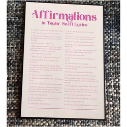affirmations in taylor swift poster, taylor swift lyrics art print, taylor swift song lyrics poster, taylor swift fan gi