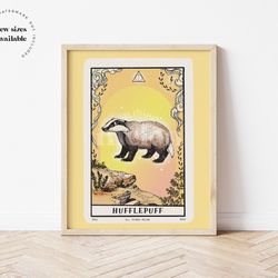 hufflepuff, hogwarts house, tarot card, downloadable print, printable illustration, poster, wall art.jpg