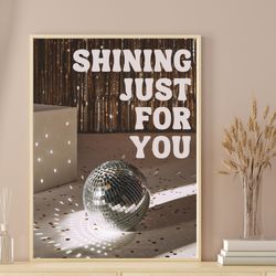 ts mirrorball poster folklore, taylorswift poster, taylorswift decor, taylor gallery wall, artful art gift, preppy wall