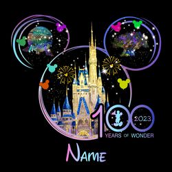 100 Years Of Wonder 2023 Disney Name Png Sublimation