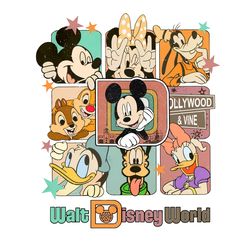 Retro Mickey and Friends Png, Vintage Mickey Minnie Goofy Pl